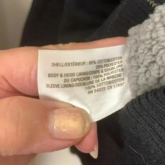 Old Navy NWT navy blue zip up thick hoodie with pockets, size small - Picture 5 of 7